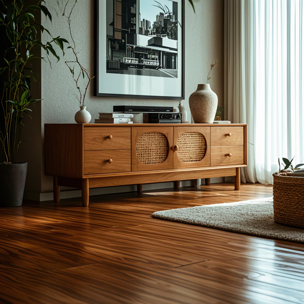 Vintage Brown Wooden TV Stand with 2-Drawers for Living Room | homeyfad