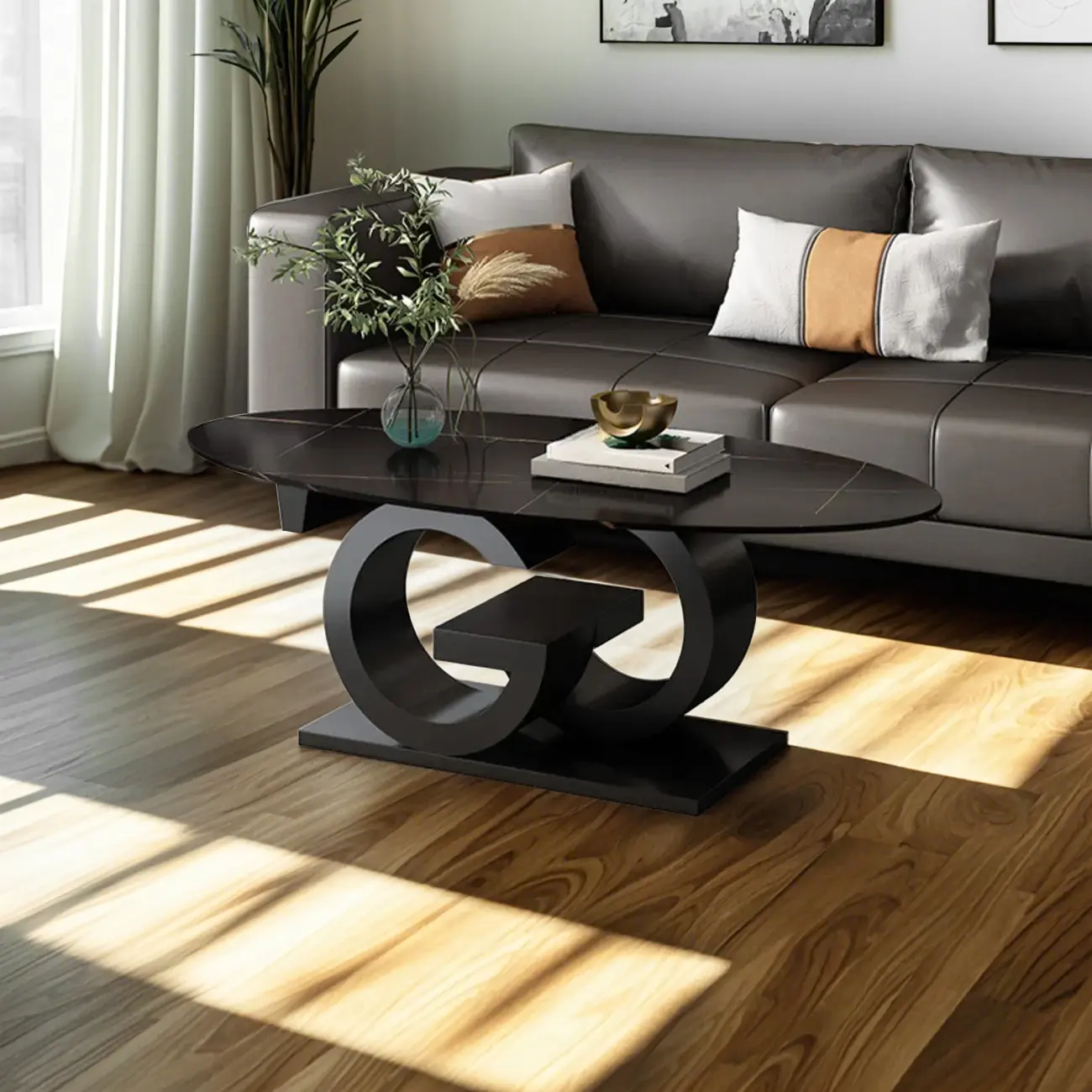 Modern White Oval Coffee Table with in a Unique Style Image - 4 | homeyfad