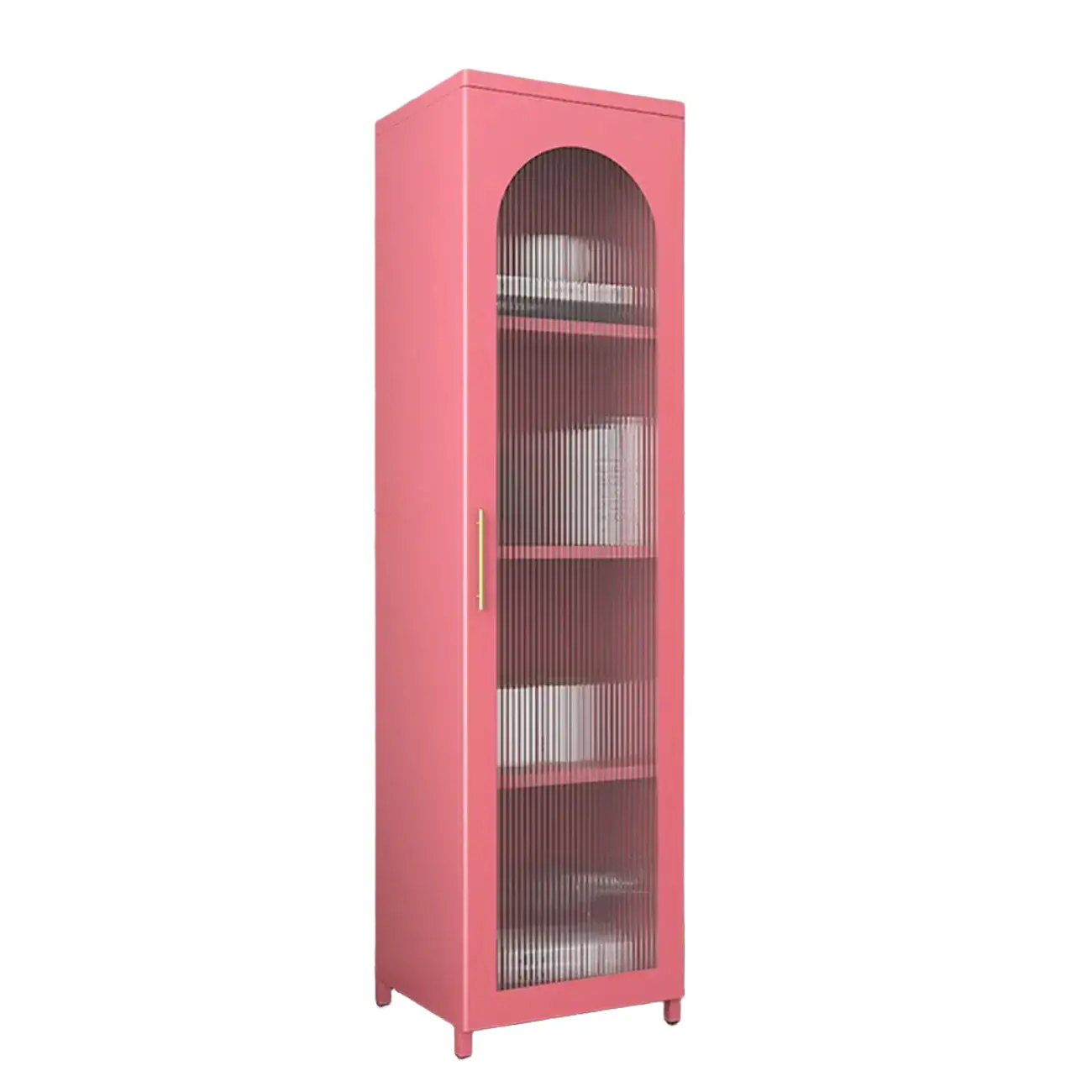 Modern Metal Vertical Storage Cabinet with Glass Doors Image - 35 | homeyfad