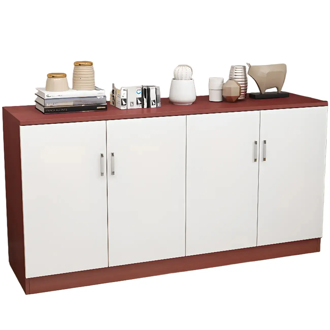 Wooden Freestanding Rectangle Storage Cabinet - Modern Design Image - 8 | homeyfad