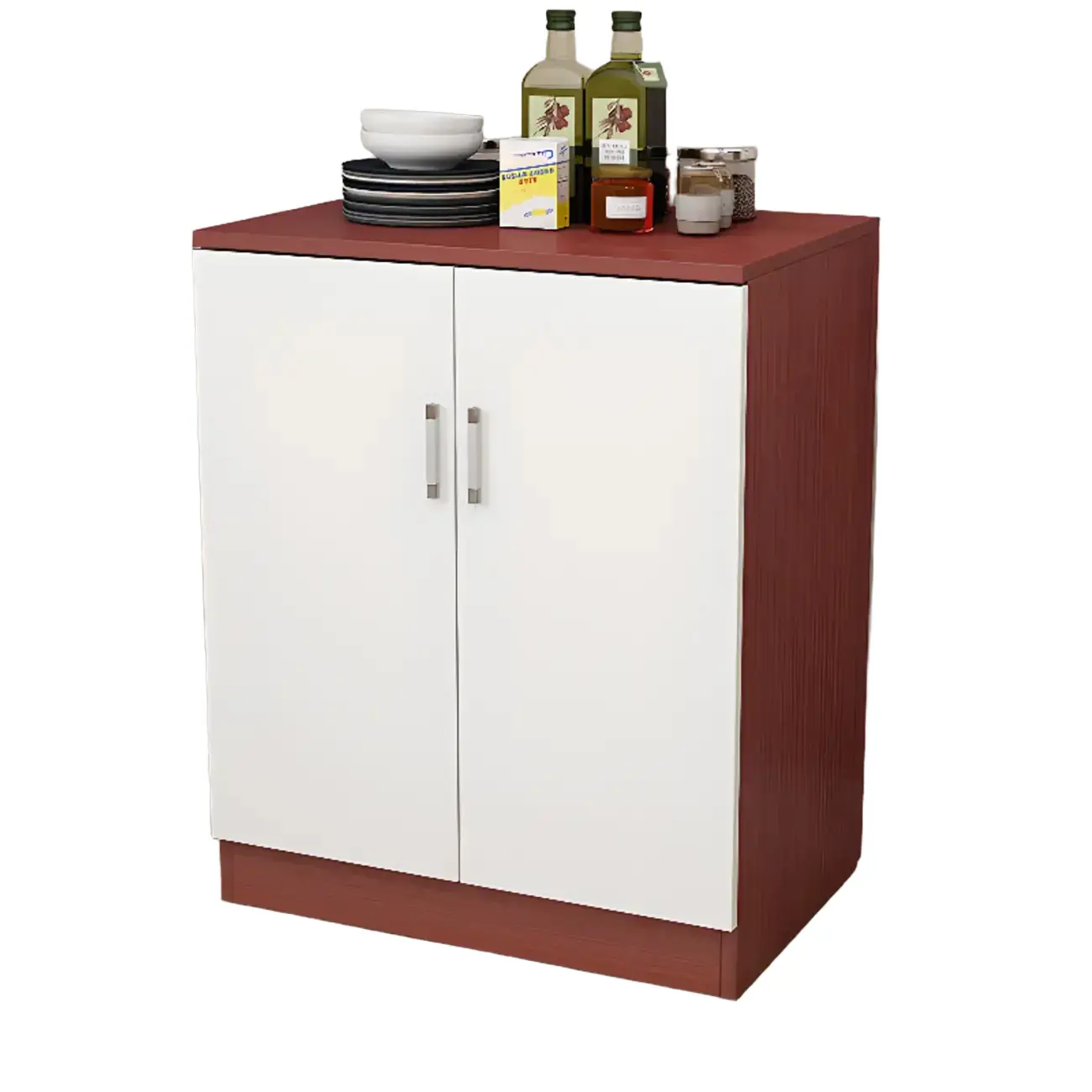 Wooden Freestanding Rectangle Storage Cabinet - Modern Design Image - 9 | homeyfad