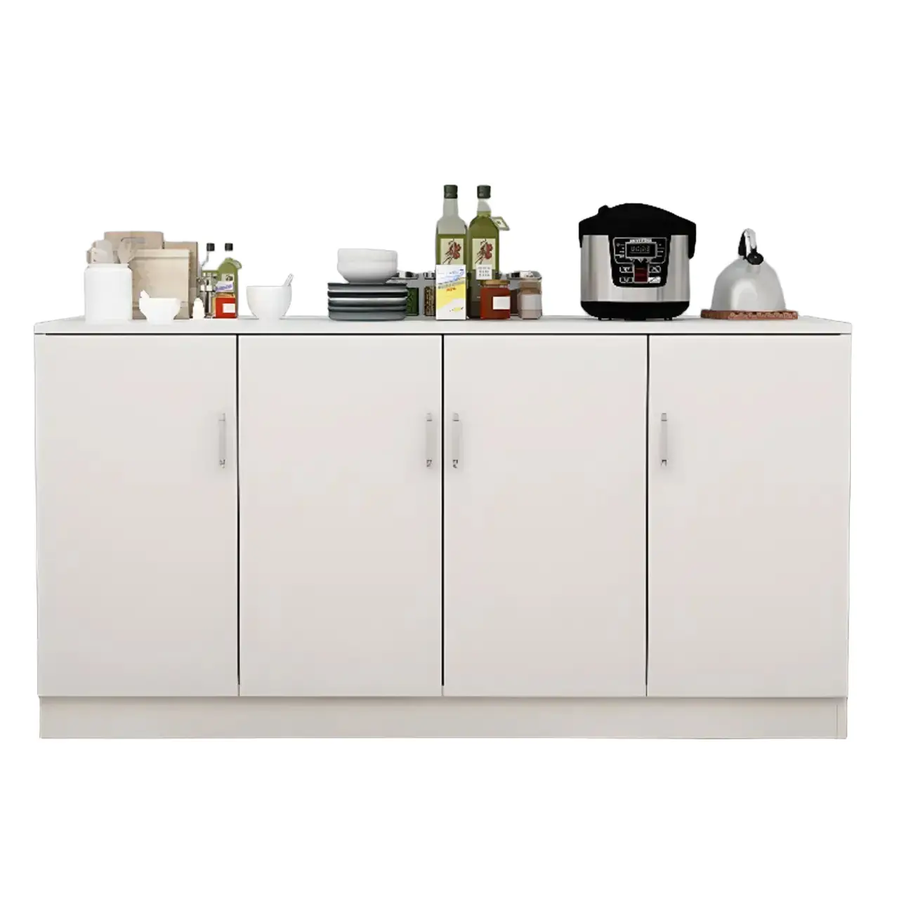 Wooden Freestanding Rectangle Storage Cabinet - Modern Design Image - 11 | homeyfad