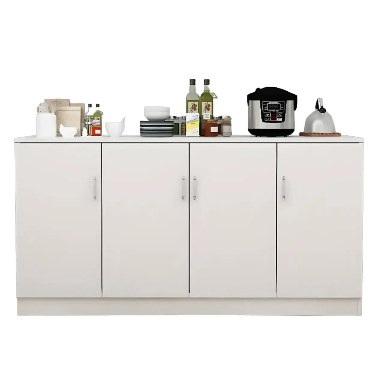 Wooden Freestanding Rectangle Storage Cabinet - Modern Design Image - 11