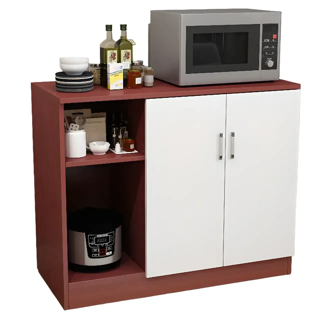 Wooden Freestanding Rectangle Storage Cabinet - Modern Design Image - 12