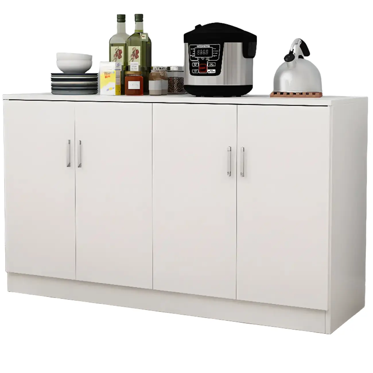 Wooden Freestanding Rectangle Storage Cabinet - Modern Design Image - 2 | homeyfad