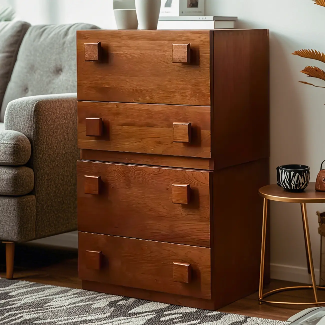 Modern Wooden Matte Black Storage Cabinet for Bathroom  Image - 6 | homeyfad