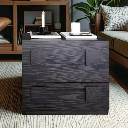 Modern Wooden Matte Black Storage Cabinet for Bathroom  Image - 11