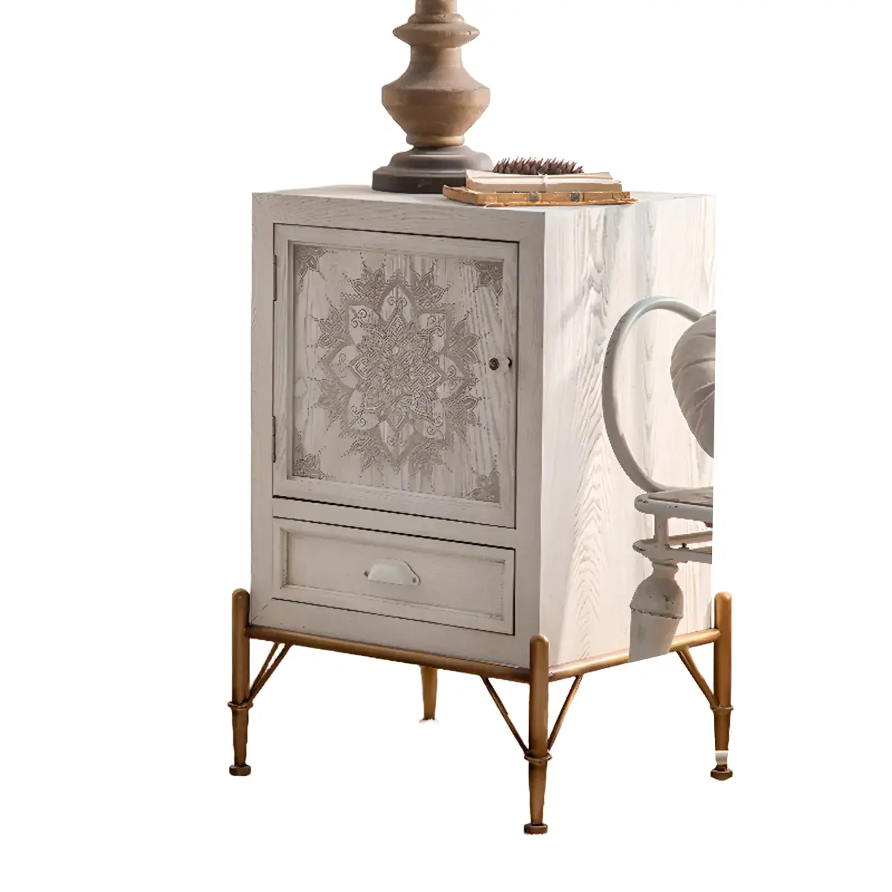 Rustic Wooden Free-standing Storage Cabinet for Living Room Image - 5 | homeyfad