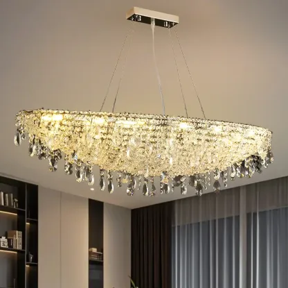 Luxury Crystal 16-Light Island Pendant Light for Kitchen Image - 1