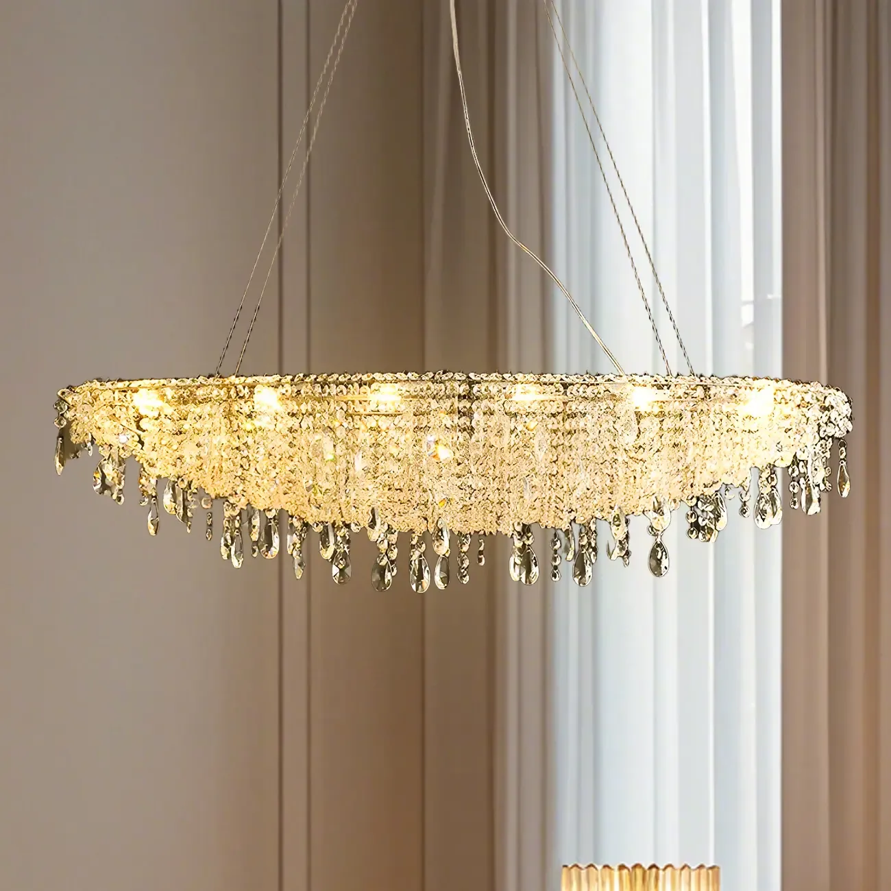 Luxury Crystal 16-Light Island Pendant Light for Kitchen Image - 2