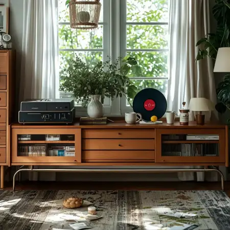 Nordic Brown Wood TV Stand