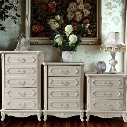 Luxurious Wooden Bachelor Chest with 3-Drawers for Bedroom Image - 2