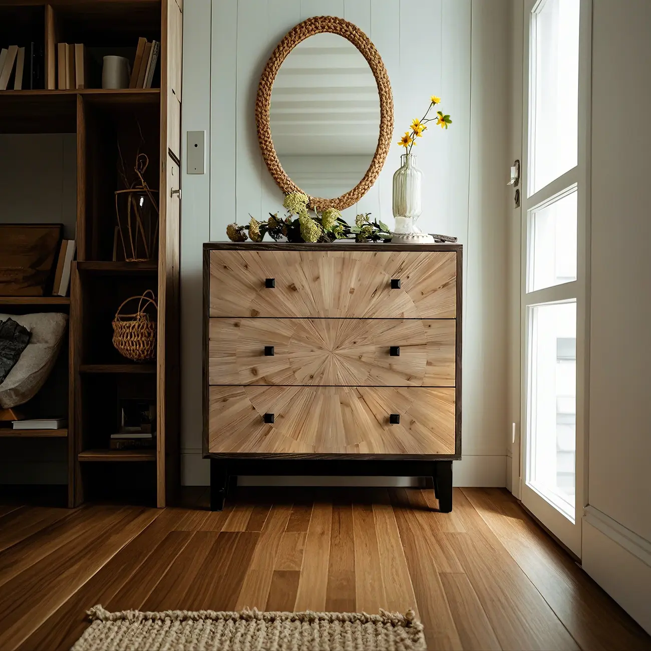 Modern Charming Wooden Dresser with Drawers for Bedroom Image - 1 | homeyfad