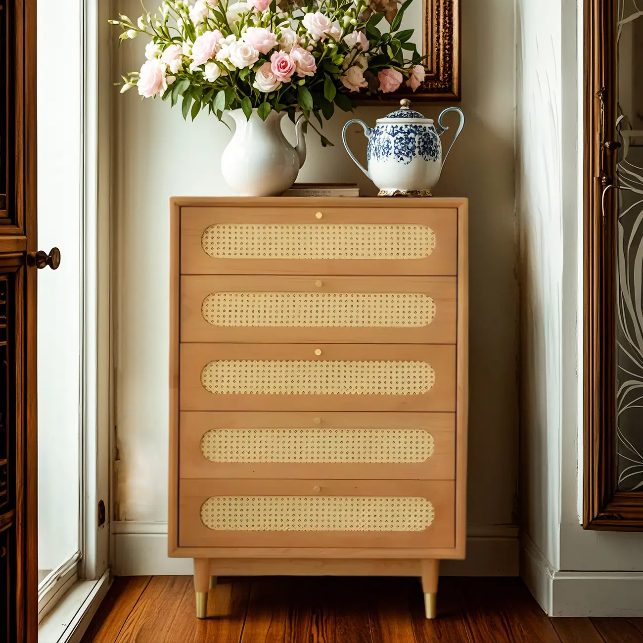 Traditional Dark Brown Wooden Dressers & Chests with Drawers Image - 3 | homeyfad