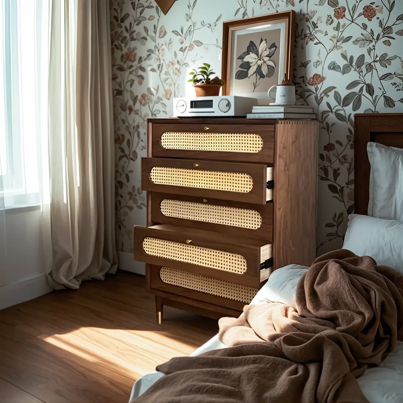 Traditional Dark Brown Wooden Dressers & Chests with Drawers Image - 4