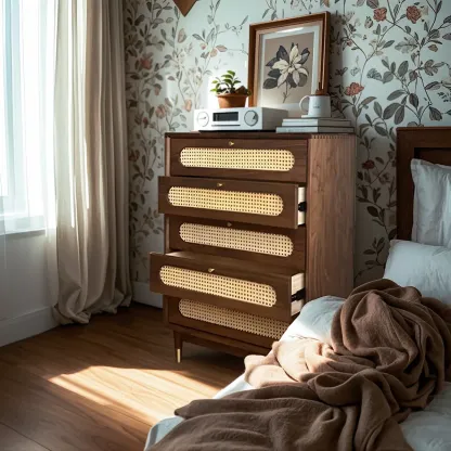 Traditional Dark Brown Wooden Dressers & Chests with Drawers Image - 4