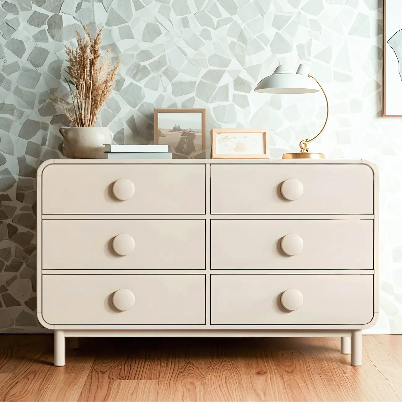 Minimalist White Wood Dresser & Chests with 6 Drawers Image - 1 | homeyfad