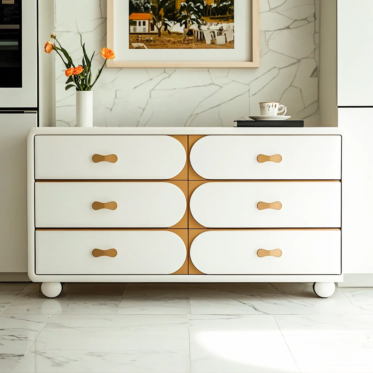 Classic Wooden Off-White Chests with Storage & Drawers Image - 3 | homeyfad