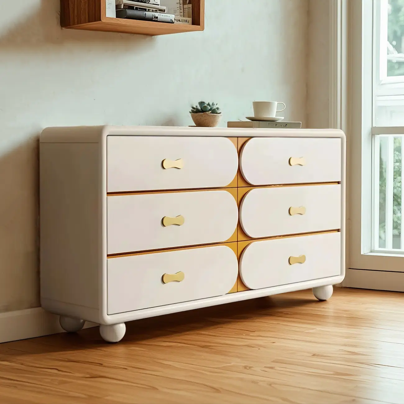 Classic Wooden Off-White Chests with Storage & Drawers Image - 4 | homeyfad
