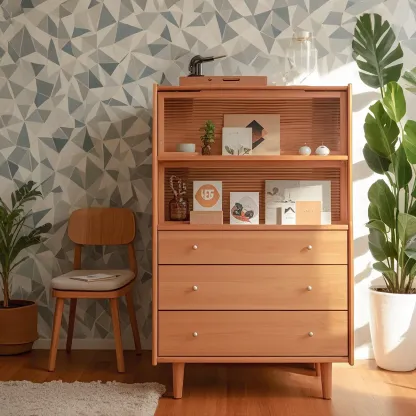 Stylish Cherry Wood Dressers & Chests with Drawers & Shelves Image - 1