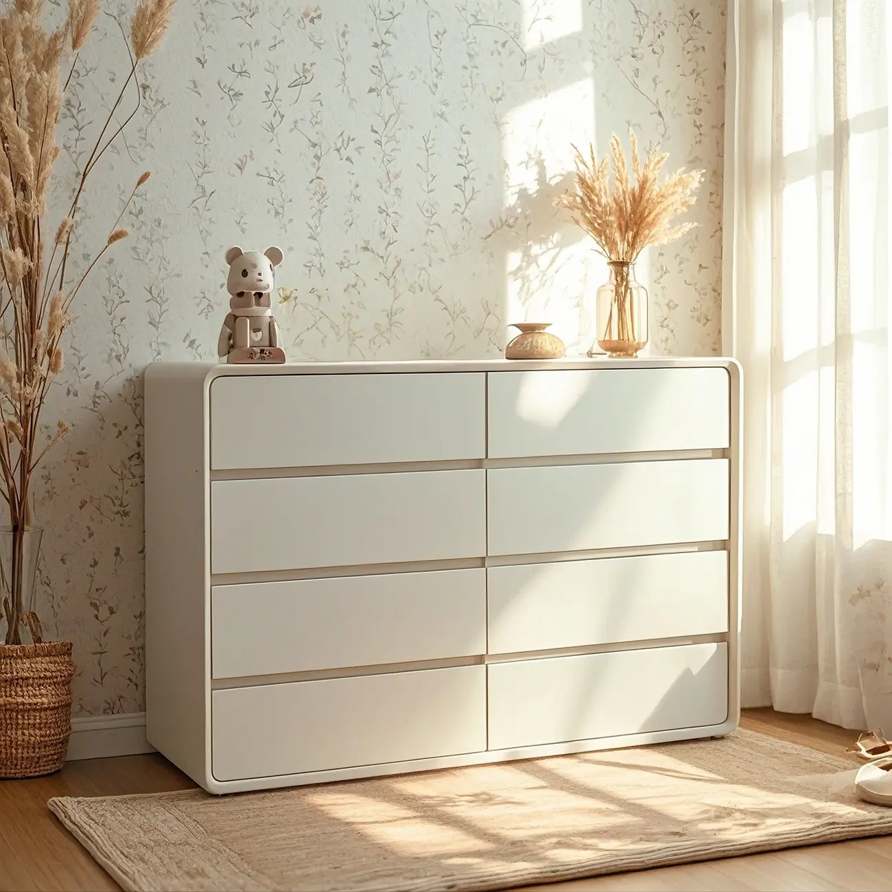 Classic Wooden Dressers in Beige with Soft Close Drawers Image - 2 | homeyfad