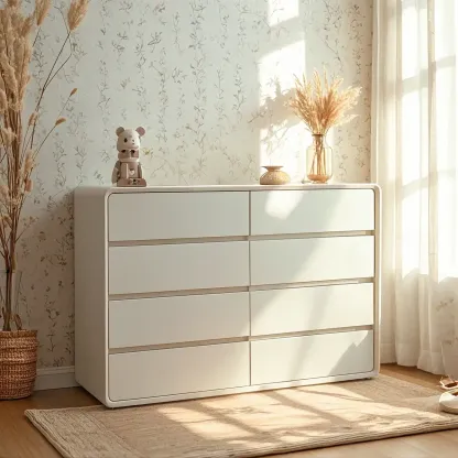 Classic Wooden Dressers in Beige with Soft Close Drawers Image - 2