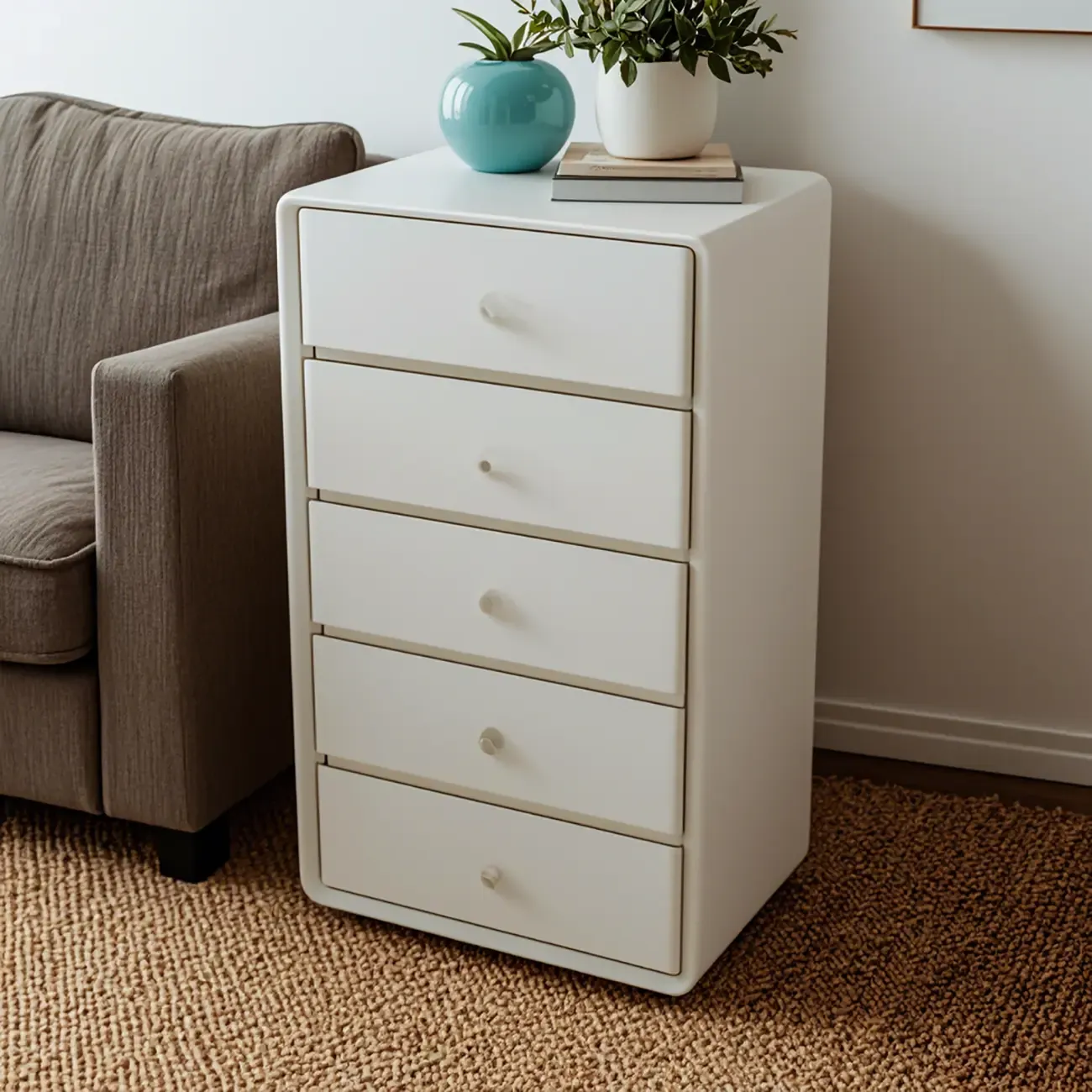 Classic Wooden Dressers in Beige with Soft Close Drawers Image - 3