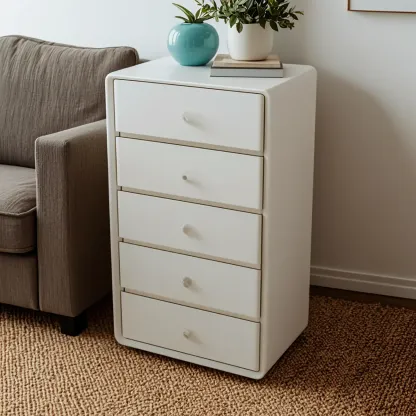 Classic Wooden Dressers in Beige with Soft Close Drawers Image - 3