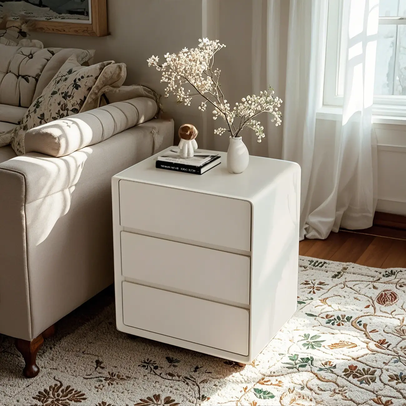 Classic Wooden Dressers in Beige with Soft Close Drawers Image - 4 | homeyfad