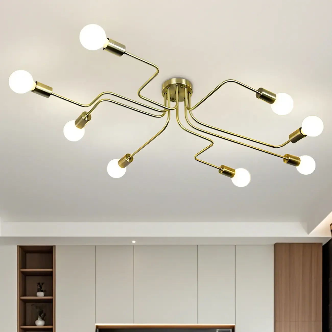 Industrial Branch Metal Semi Flush Ceiling Light Image - 28