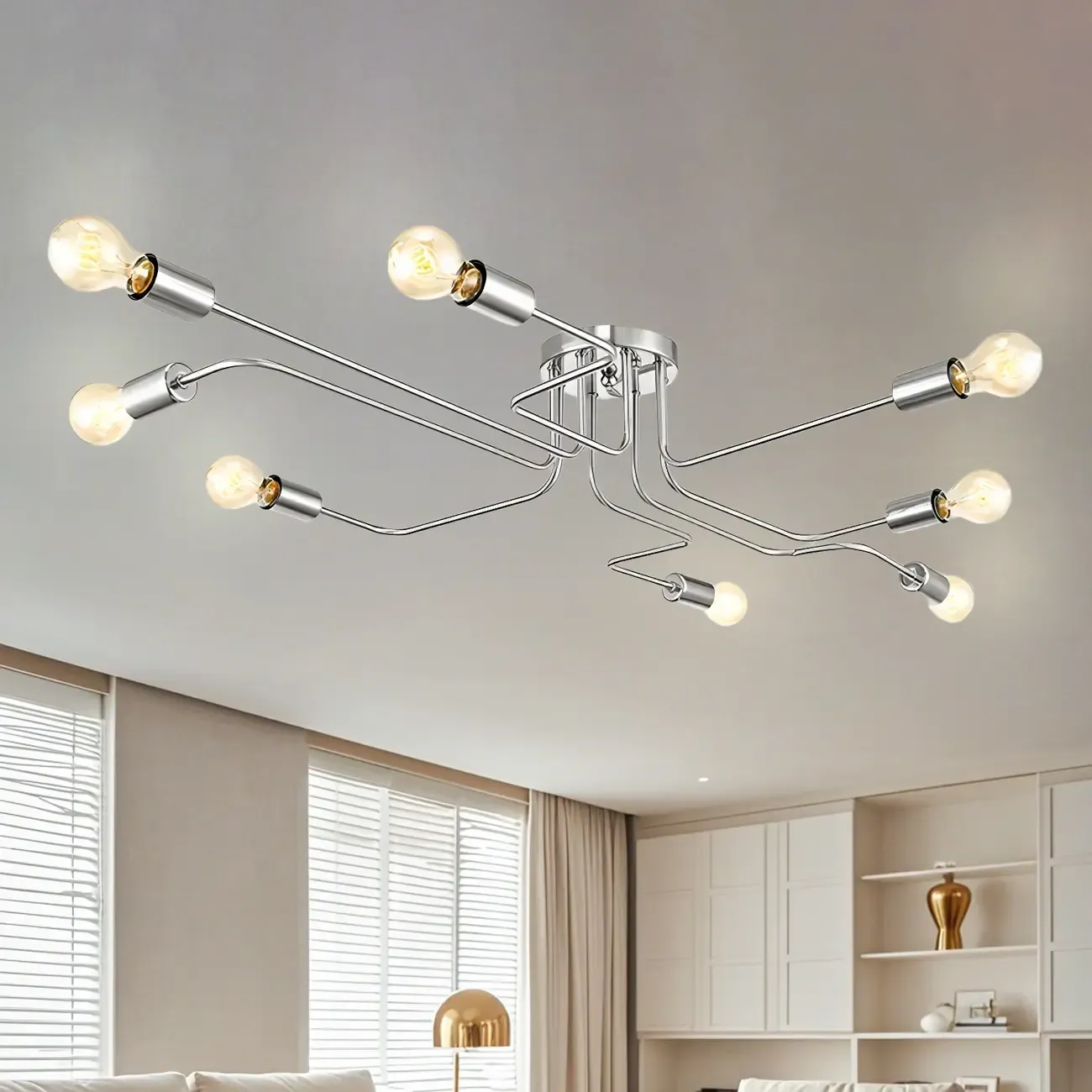 Industrial Branch Metal Semi Flush Ceiling Light Image - 33