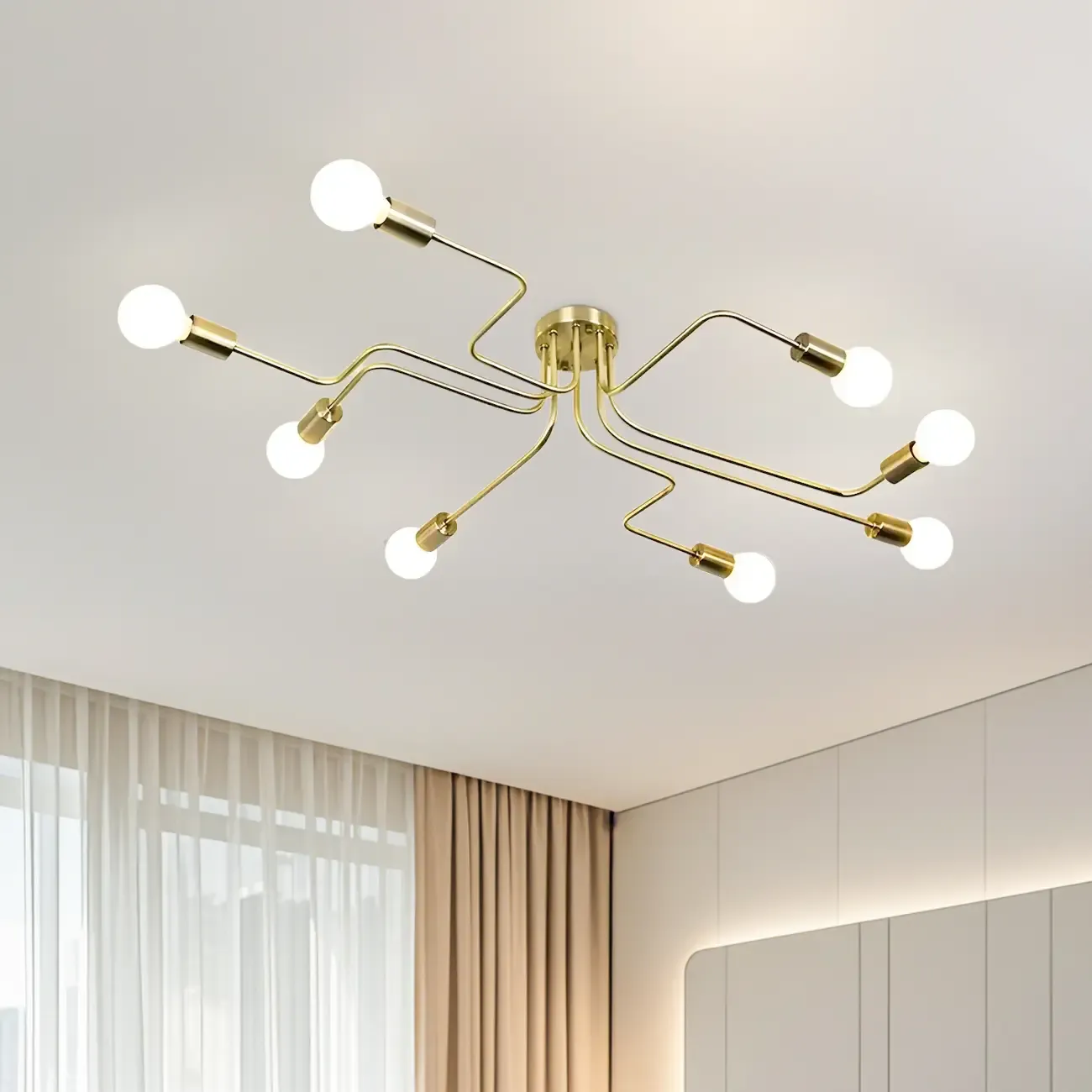 Industrial Branch Metal Semi Flush Ceiling Light Image - 50