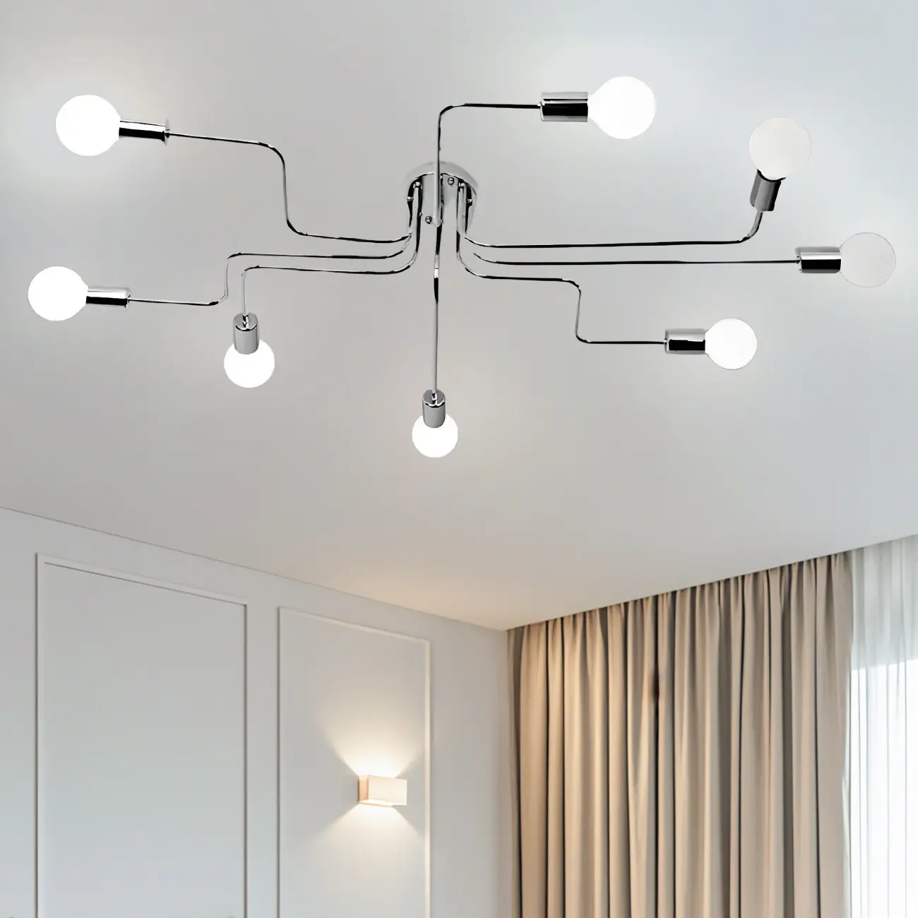 Industrial Branch Metal Semi Flush Ceiling Light Image - 51 | homeyfad