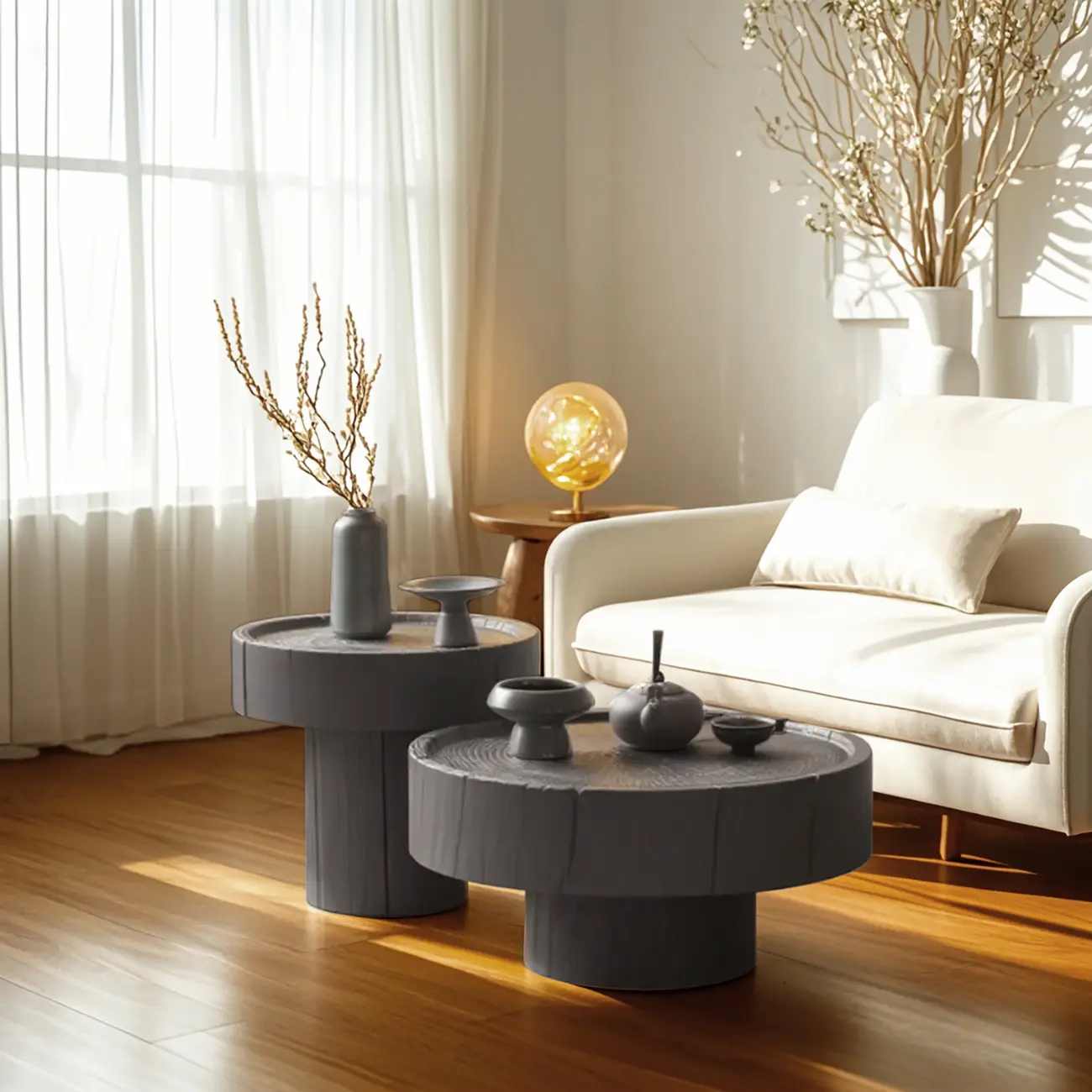 Modern Minimalist Wood Black Coffee Table with Tray Top  Image - 4 | homeyfad