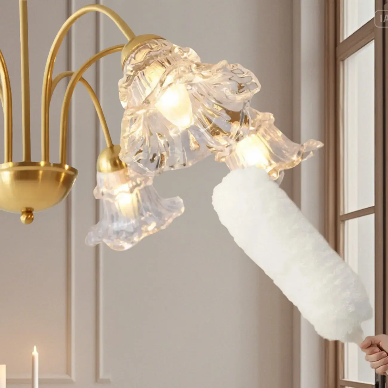 Luxury Vintage Crystal Flower Chandelier for Living Room Image - 13 | homeyfad