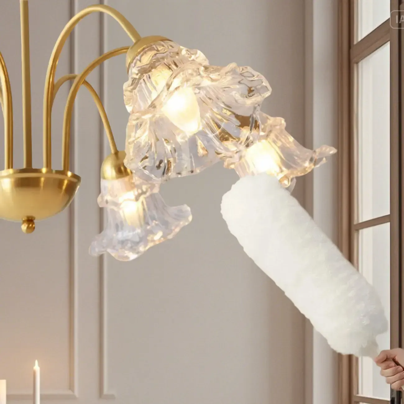 Luxury Vintage Crystal Flower Chandelier for Living Room Image - 13