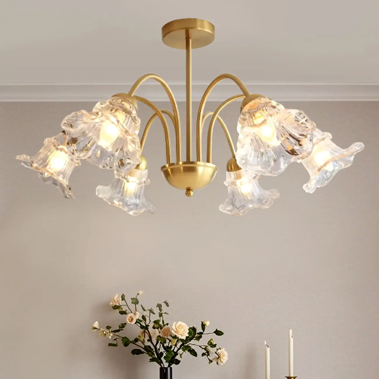 Luxury Vintage Crystal Flower Chandelier for Living Room Image - 1 | homeyfad