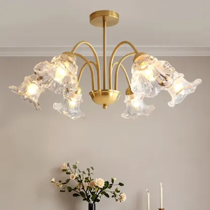 Luxury Vintage Crystal Flower Chandelier for Living Room Image - 1
