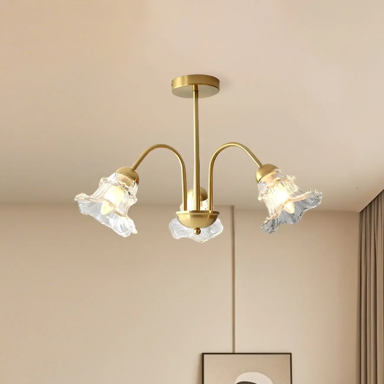 Luxury Vintage Crystal Flower Chandelier for Living Room Image - 2
