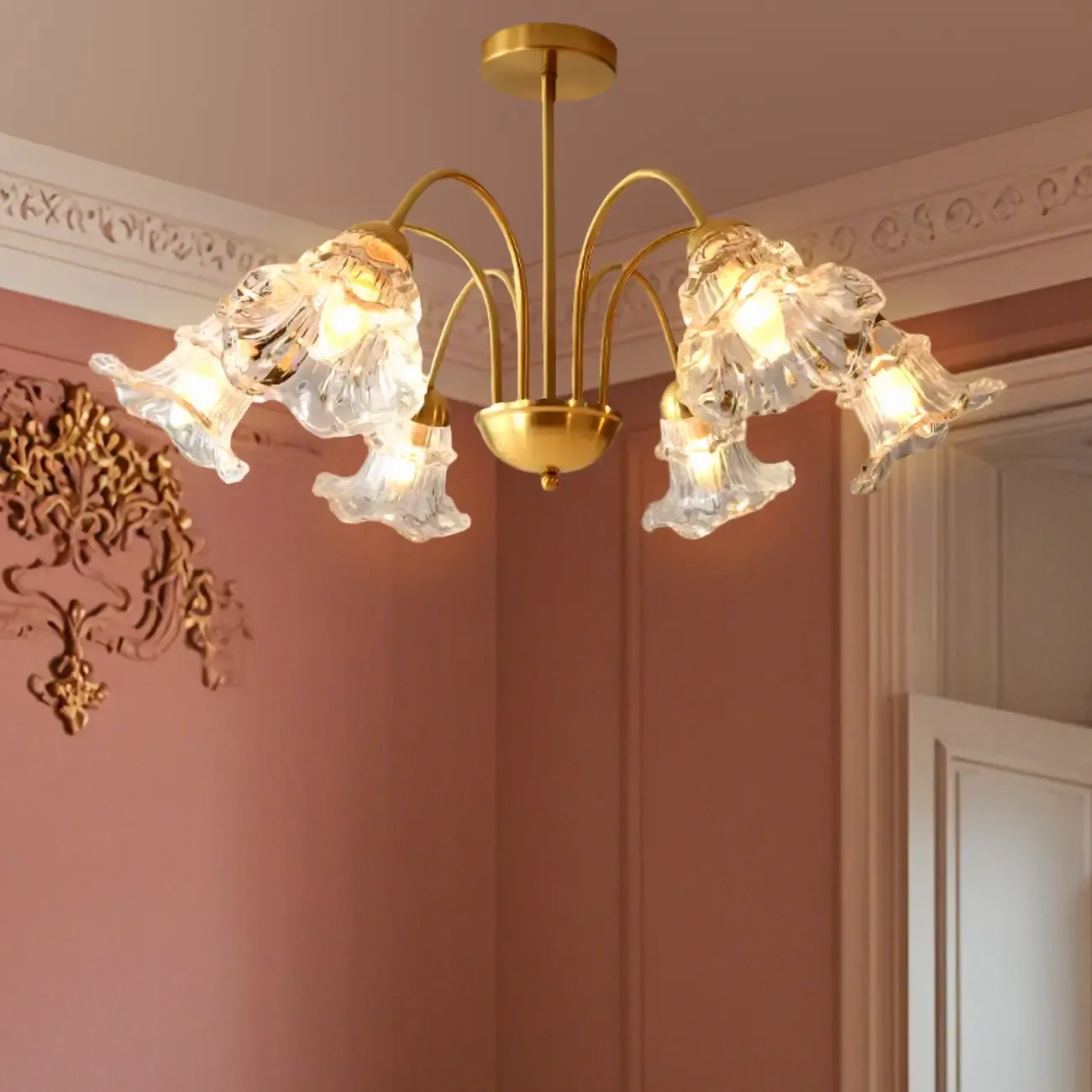Luxury Vintage Crystal Flower Chandelier for Living Room Image - 3