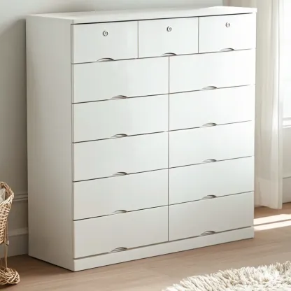 Classic White Wooden Dresser with Silent Drawers for Bedroom Image - 7
