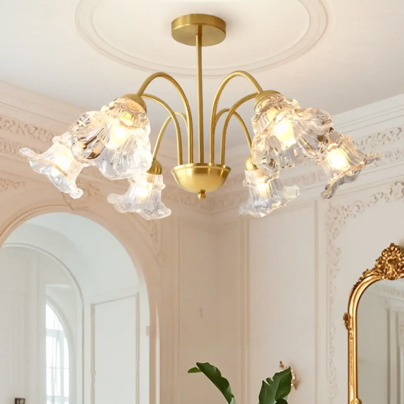 Luxury Vintage Crystal Flower Chandelier for Living Room Image - 7