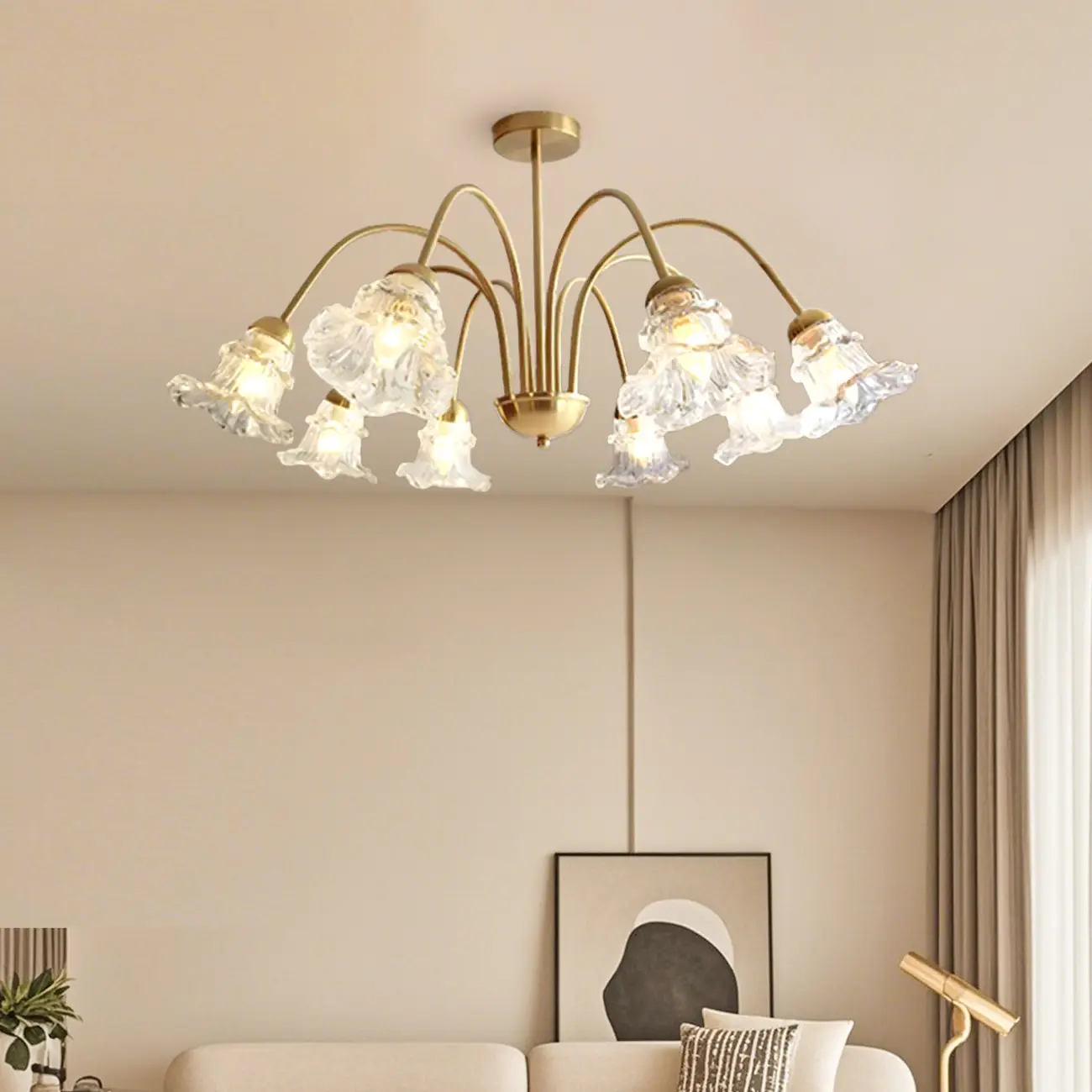 Luxury Vintage Crystal Flower Chandelier for Living Room Image - 14 | homeyfad