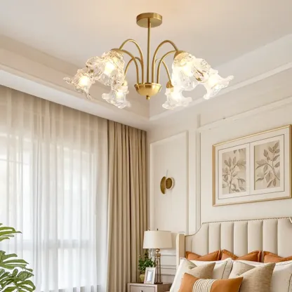 Luxury Vintage Crystal Flower Chandelier for Living Room Image - 15