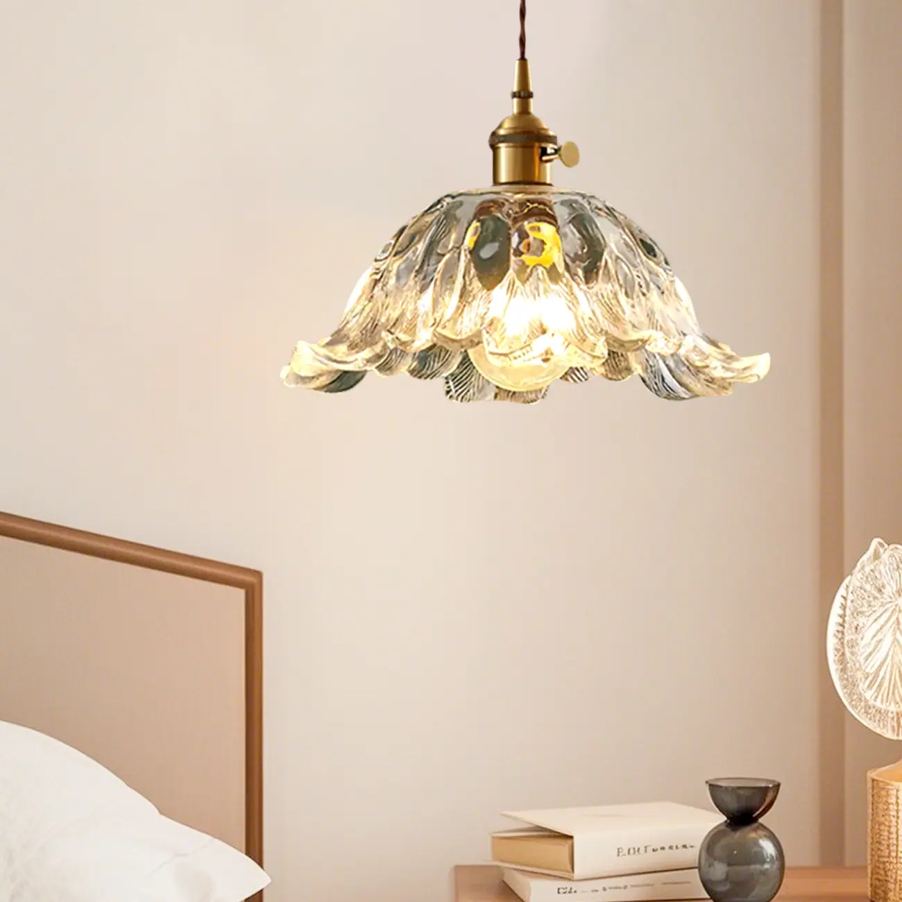 Vintage Blooming Floral Glass Pendant Light for Decor Image - 5 | homeyfad