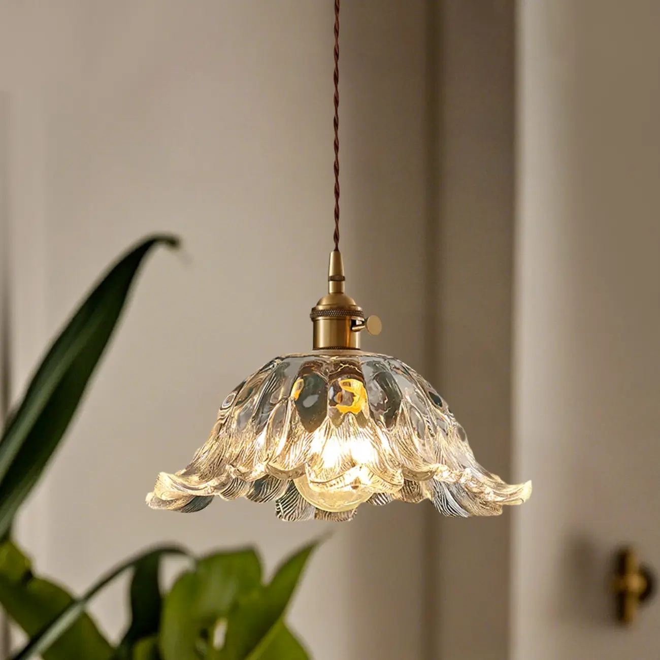 Vintage Blooming Floral Glass Pendant Light for Decor Image - 2 | homeyfad