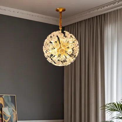 Modern Crystal Globe Chandelier with Ambient Light Image - 1