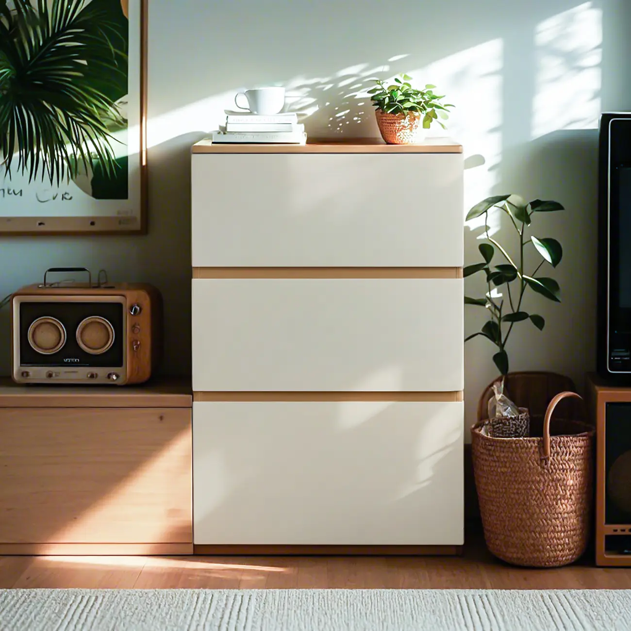 Nordic Wooden Double Dresser with 6-Drawers for Bedroom Image - 2 | homeyfad