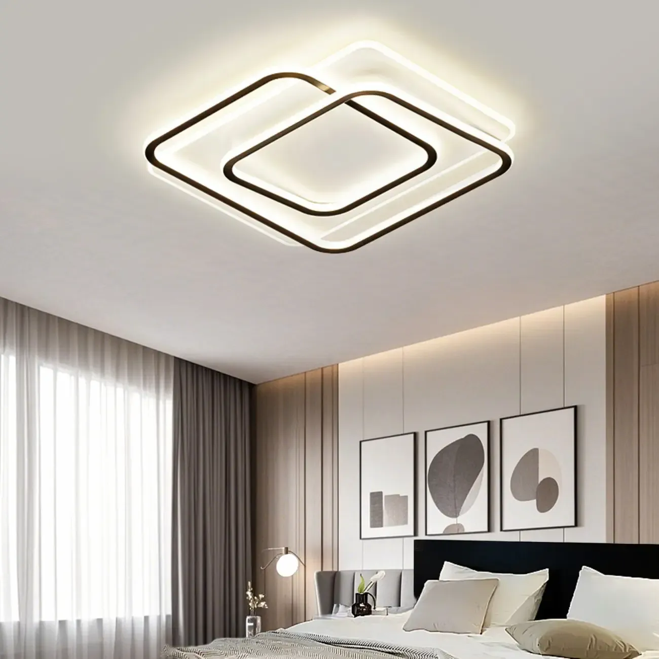 Modern LED Flush Ceiling Light with Third Gear Dimming Image - 2