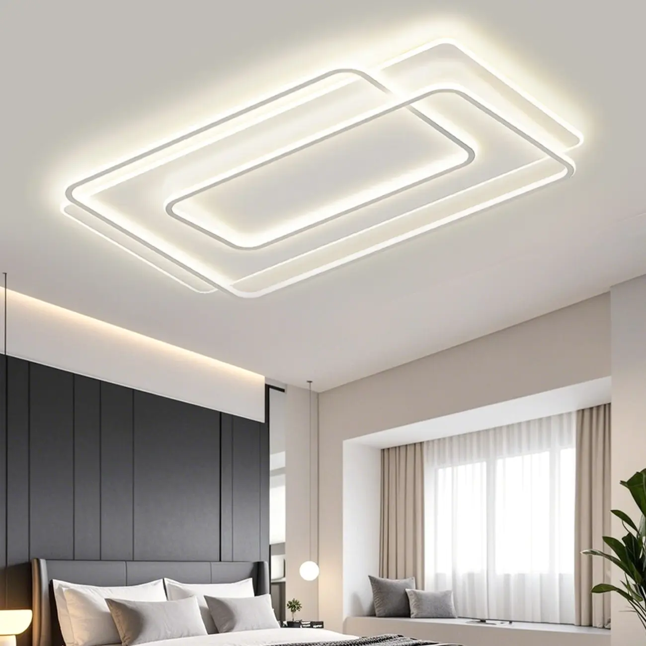 Modern LED Flush Ceiling Light with Third Gear Dimming Image - 3 | homeyfad